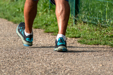 Man walking on a path, helathy activity to make exercice
