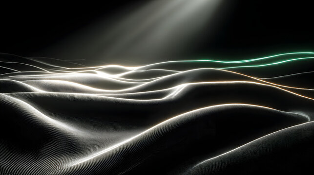 Dark Stylish Abstract Background with Neon Violet and Emerald Accents &ndash; Futuristic Metallic Texture