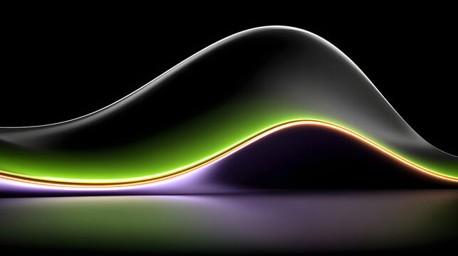 Dark Stylish Abstract Background with Neon Violet and Emerald Accents &ndash; Futuristic Metallic Texture