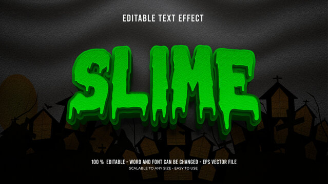 slime editable text effect 3d vector