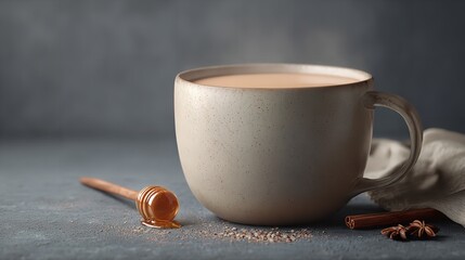 Warm Spiced Beverage in Rustic Mug: Cozy Autumn Drink Recipe Inspiration