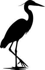Obraz premium Elegant heron bird wildlife animal nature vector graphic silhouette vector illustration