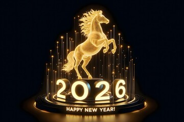 2026年_年賀状_素材_横_3D_馬_106