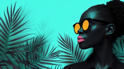 The illustration combines bold, modern design elements with a minimalist aesthetic, creating a chic and contemporary look.