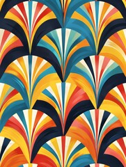 The image shows a seamless, geometric pattern composed of overlapping arches.