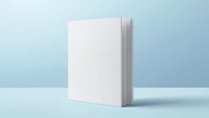 Fototapeta premium Blank hardcover book mockup floating on blue 3D rendering