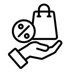 Shopping Bag  Icon Element For Design	