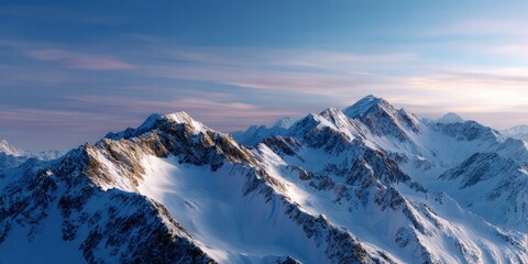 Majestic Snow-Capped Mountain Range Panorama