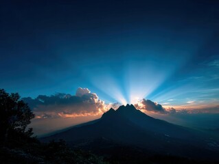 Stunning Sunrise Over Volcanic Mountain