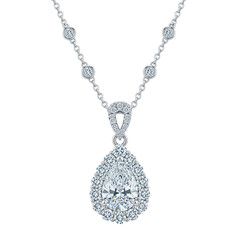 Diamond pendant necklace, isolated on transparent background

