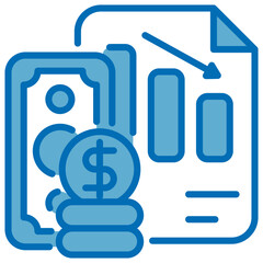 Deficit Blue White Icon Editable Stroke