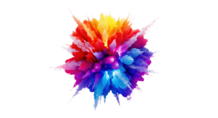 Vibrant color explosion radiating against stark black backdrop, creating captivating visual impact