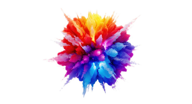 Vibrant color explosion radiating against stark black backdrop, creating captivating visual impact