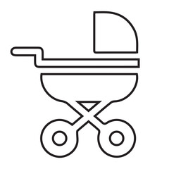 Baby Stroller Line Icon
