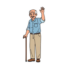 Fototapeta premium man with a cane