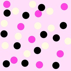 Seamless pink polka dot pattern on light background