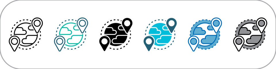 Obraz premium International Single Icon Pack Multistyle Illustration