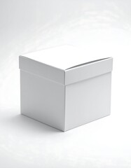 Fototapeta premium Blank white square gift box