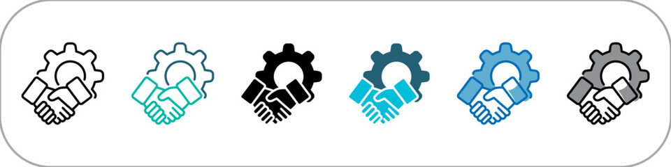 Cooperation Single Icon Pack Multistyle Illustration