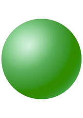 Green sphere isolated on transparent background with gradient