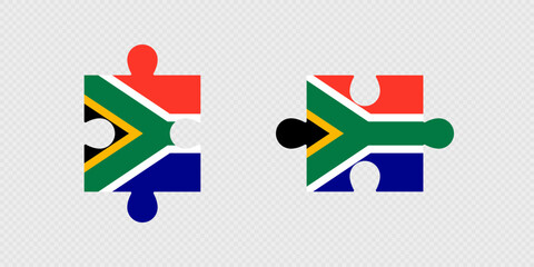 Puzzle Pieces with South Africa Flag.