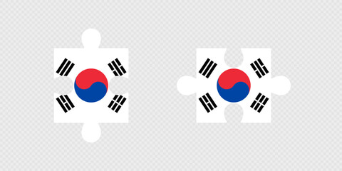 Puzzle Pieces with South Korea Flag.