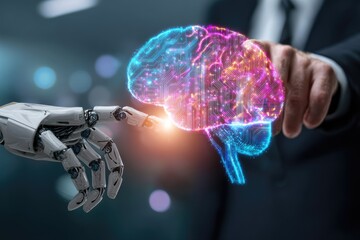 AI interacting with a brain