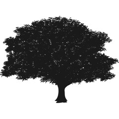 Large Tree Silhouette Illustration for Nature, Landscape, and Forest Design