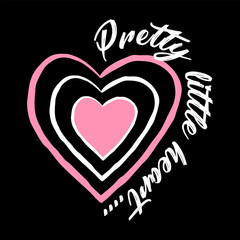 Pretty Little Heart: Modern Graphic T-Shirt Design with Text