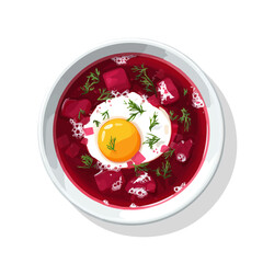 Minimal 2D flat vector of a Borscht, icon-style illustration on a white background