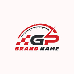 Letter G P logo icon design template elements