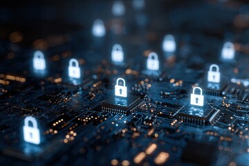 Digital Cybersecurity and Network Data Protection Concept.