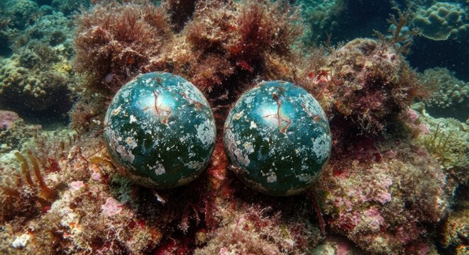 Valonia Ventricosa Macro View, Underwater Seaweed Cell Structure and Marine Biology

