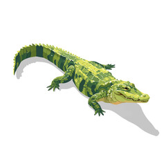 Fototapeta premium Crocodile, 2D flat vector illustration in icon style, isolated on a white background