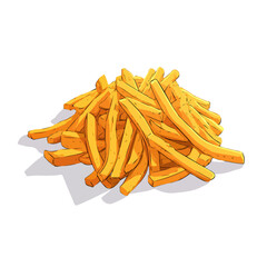 2D flat vector graphic of a French Fries in icon style, isolated on white background