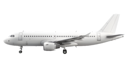 Clean white airbus a320 family airplane isolated for transportation and aviation concepts