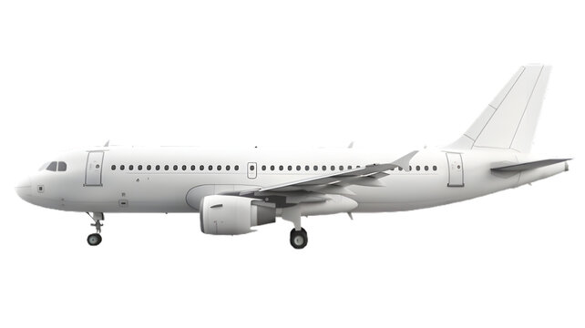Clean white airbus a320 family airplane isolated for transportation and aviation concepts