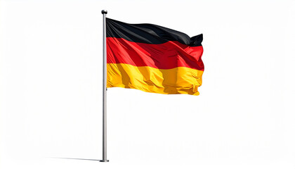 Germany's vibrant flag waving proudly against a clean white backdrop, perfect for national pride designs