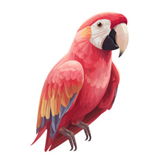 Flat 2D Parrot vector illustration, icon graphic on white background