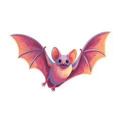 2D flat vector graphic of a Bat in icon style, isolated on white background