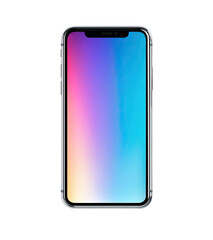 Realistic Smartphone Mockup Horizontal Layout No Bezel on Transparent Background