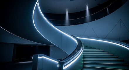 Obraz premium Modern Spiral Staircase Design.