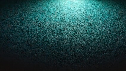 Dark Textured Surface Illuminated by a Teal Spotlight from Above.