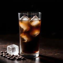 glass of cola with ice