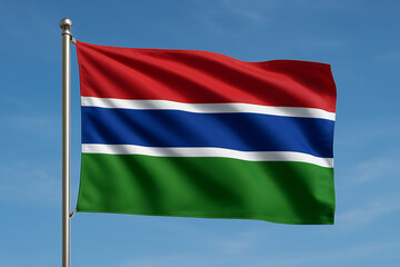 Obraz premium Gambia flag waving in the wind