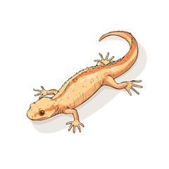 2D flat vector graphic of a Newt in icon style, isolated on white background