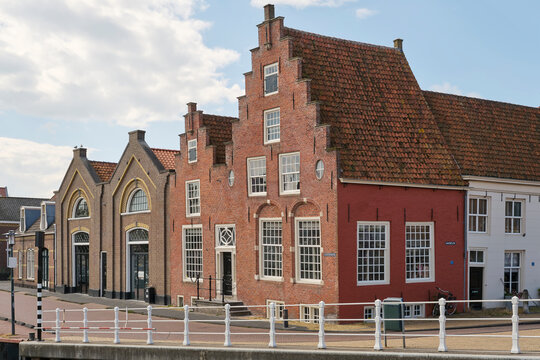House with stepped gable on the Zuiderhaven in Harlingen Friesland The Netherlands. The core of the current building dates from around 1600.