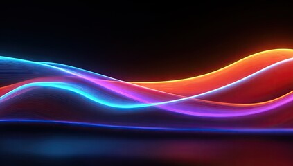 Abstract Neon Waves - Vibrant Colors and Dynamic Motion.