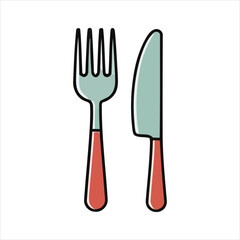 Fork and Knife Icon Vector illustration of dining cutlery for restaurant or food-related design