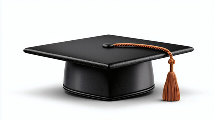 Professional black graduation cap with tassel symbolizes academic achievement and educational success
